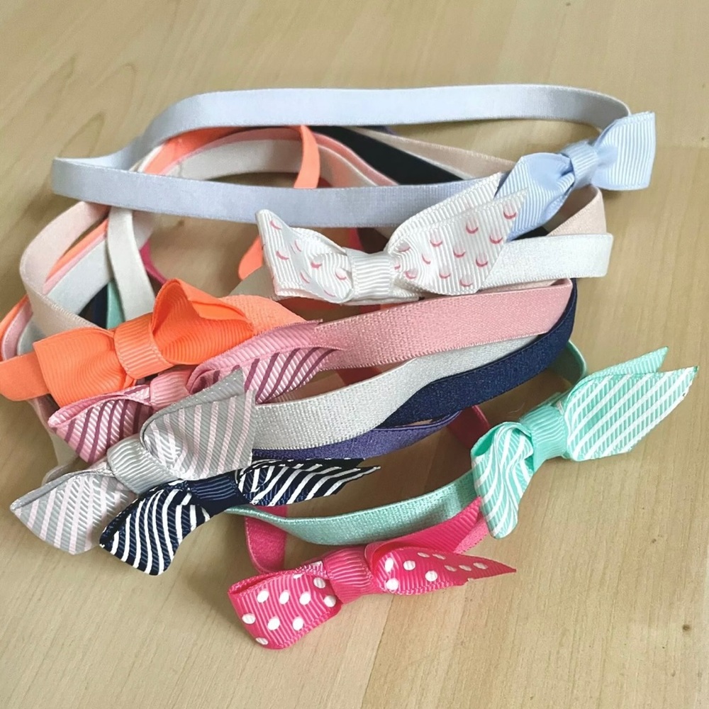 Colorful Striped Polka Dot Stretchy Elastic Headbands Hair Accessories Bow